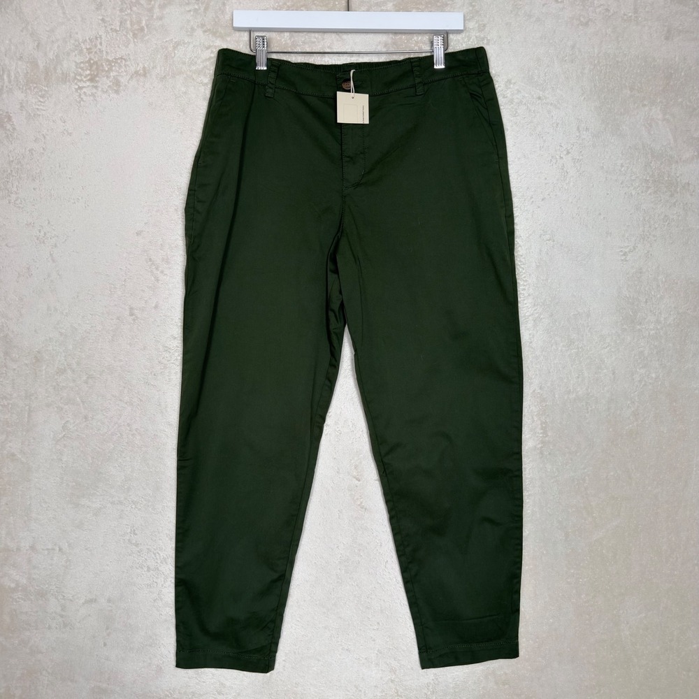 Pact Organic Cotton Boulevard Brushed Twill Chino Forest Green Size L NWT